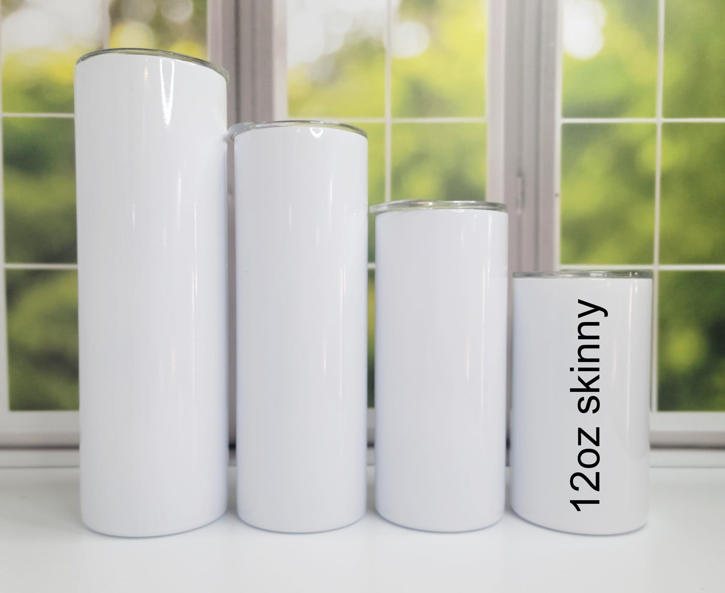 12 oz Straight Sublimation-Ready Skinny Tumbler – White, Ready to Ship (RTS) | Customizable
