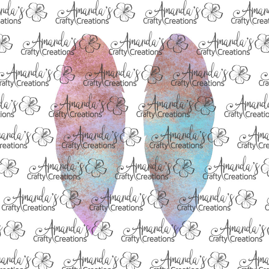 Pink Blue Rose Gold Foil Feather Earring Sublimation Design, Hand drawn Feather Sublimation earring design, digital download, JPG, PNG