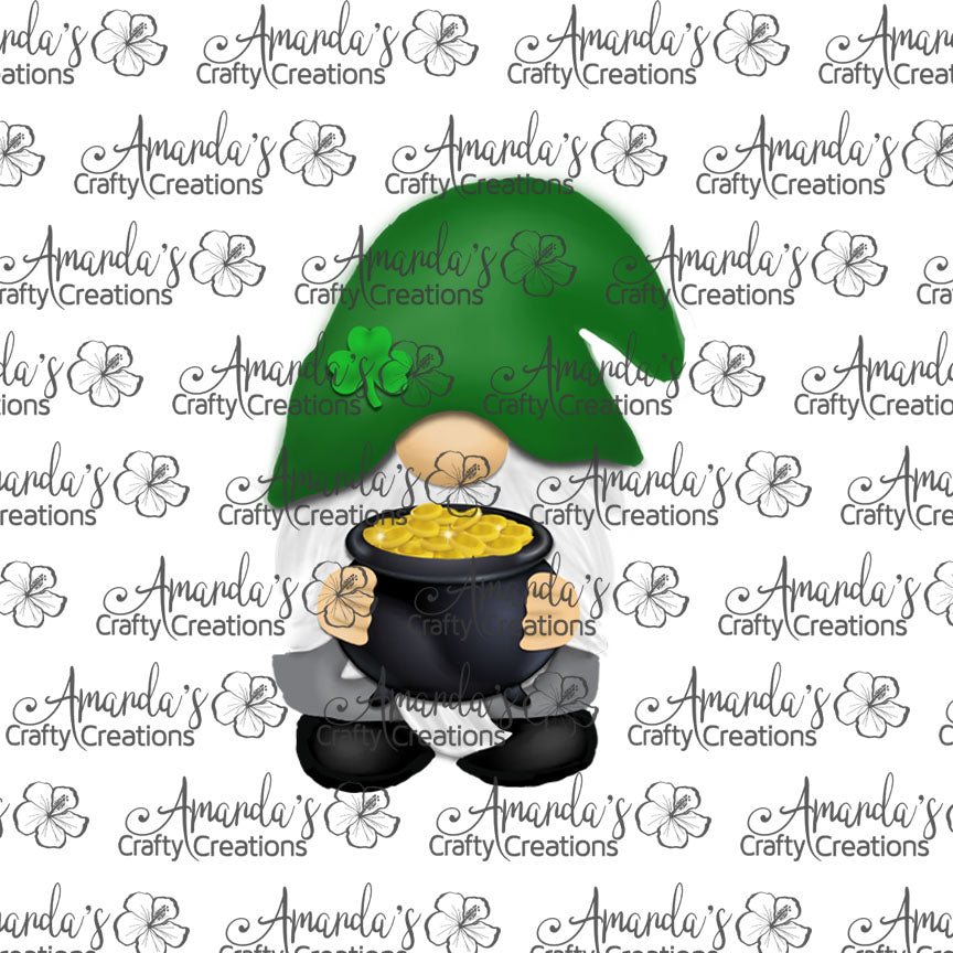 Pot of Gold Gnome Sublimation Design, Hand drawn Gnome Sublimation earring design, digital download, JPG, PNG