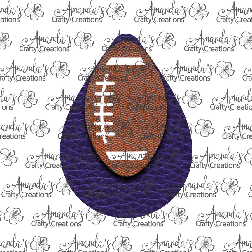 Purple Football Teardrop Earring Sublimation Design, Hand drawn Teardrop Sublimation earring design, digital download, JPG, PNG