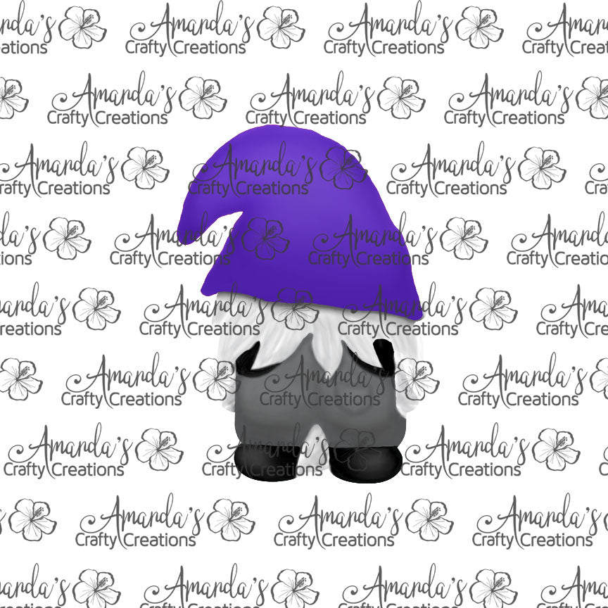 Purple Hat Gnome Back Sublimation Design, Hand drawn Gnome Sublimation earring design, digital download, JPG, PNG