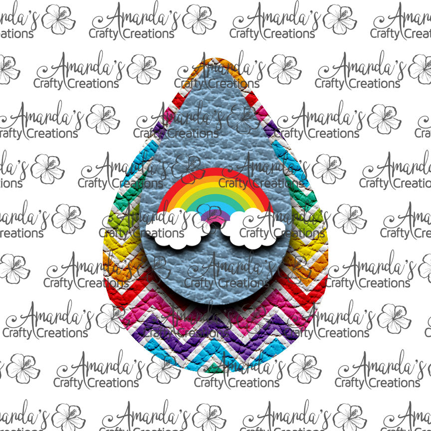 Rainbow Teardrop Earring Sublimation Design, Hand drawn Teardrop Sublimation earring design, digital download, JPG, PNG