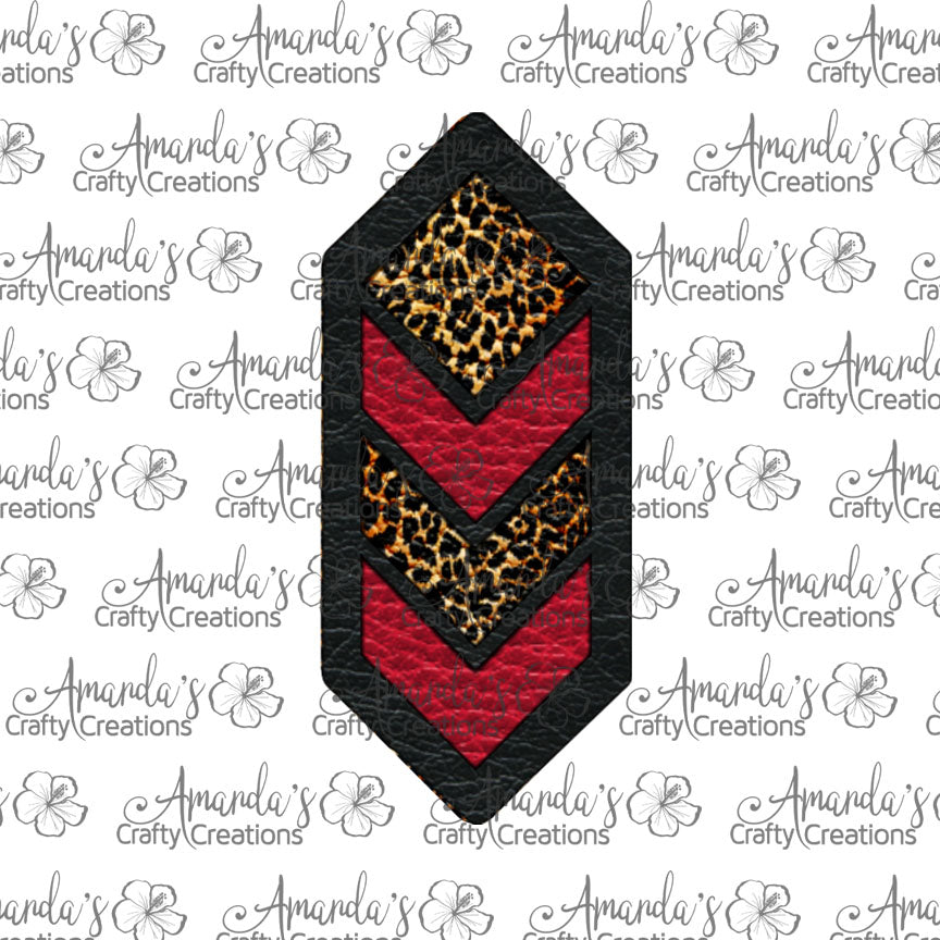Red Leopard Cascade Sublimation Earring Sublimation Design, Hand drawn Cascade Sublimation earring design, digital download, JPG, PNG