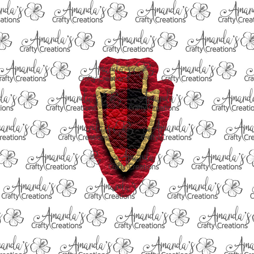 Red Buffalo Plaid Arrowhead Sublimation Earring Sublimation Design, Hand drawn Arrowhead Sublimation earring design, digital download, JPG, PNG