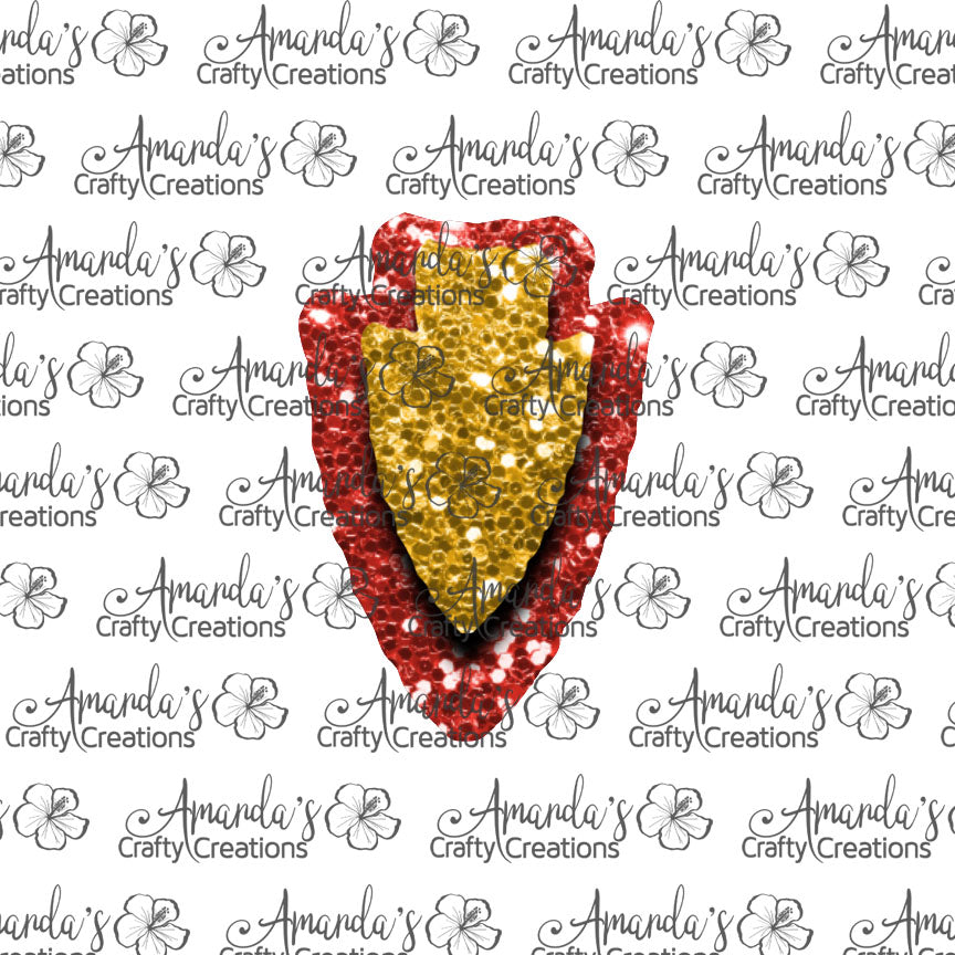 Red Gold Chunk Arrowhead Sublimation Earring Sublimation Design, Hand drawn Arrowhead Sublimation earring design, digital download, JPG, PNG