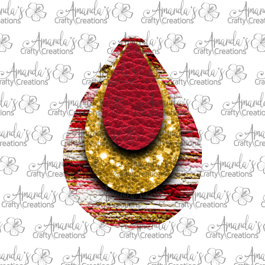 Red Gold Chunk Brush Stroke Teardrop Earring Sublimation Design, Hand drawn Teardrop Sublimation earring design, digital download, JPG, PNG