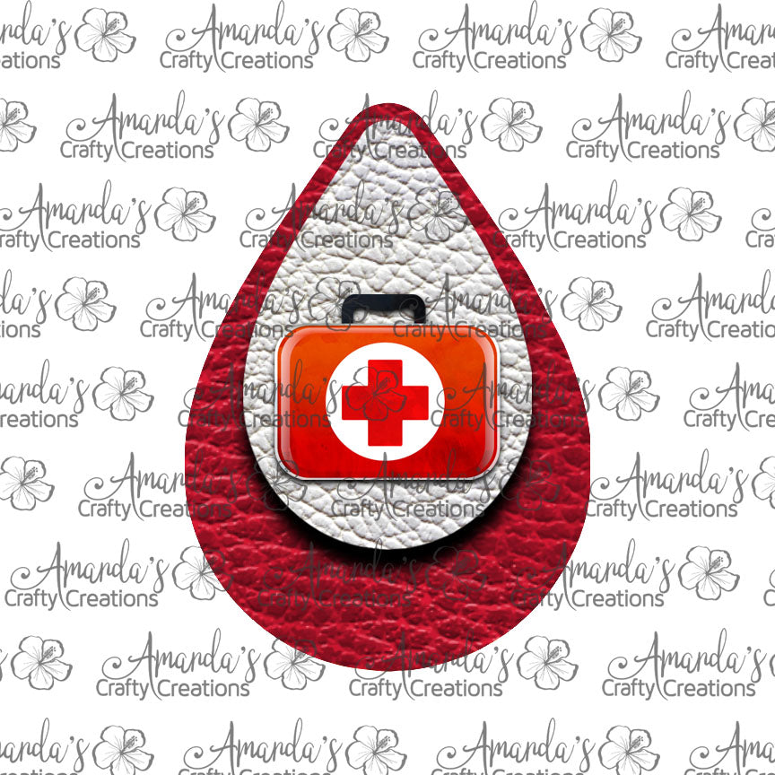 Red Nurse Case Teardrop Earring Sublimation Design, Hand drawn Teardrop Sublimation earring design, digital download, JPG, PNG