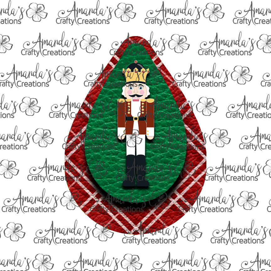 Red Nutcracker Teardrop Earring Sublimation Design, Hand drawn Teardrop Sublimation earring design, digital download, JPG, PNG