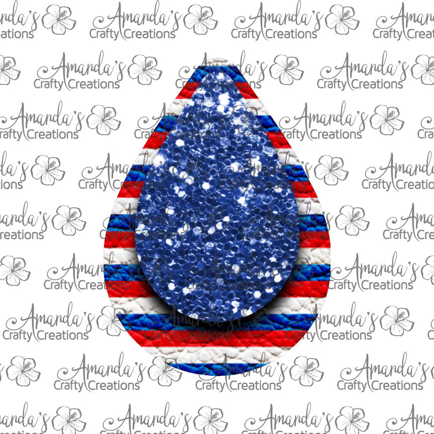 Red White Blue Glitter Teardrop Earring Sublimation Design, Hand drawn Teardrop Sublimation earring design, digital download, JPG, PNG