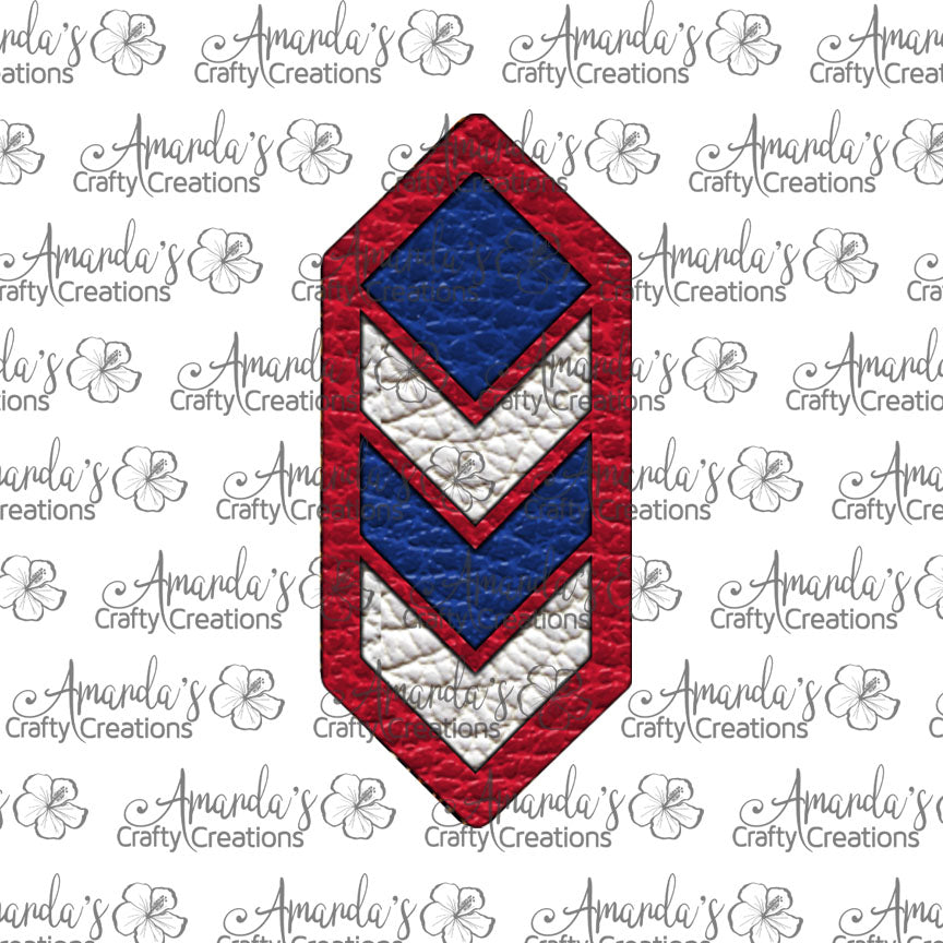 Red White Blue 2 Cascade Sublimation Earring Sublimation Design, Hand drawn Cascade Sublimation earring design, digital download, JPG, PNG