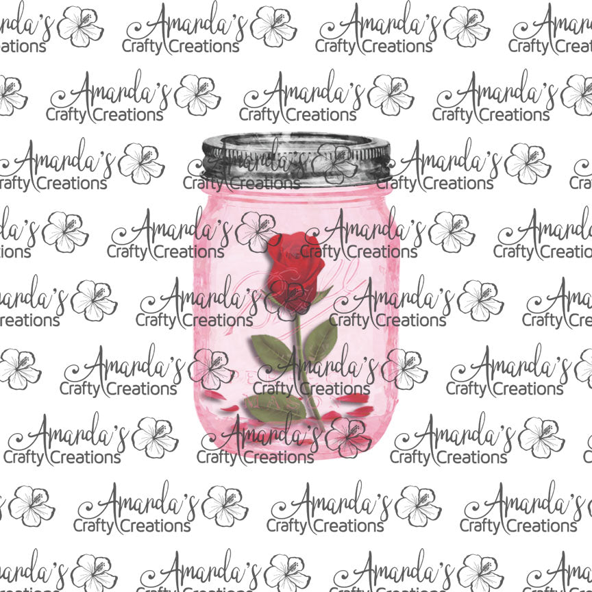 Rose Only Pink Mason Jar Earring Sublimation Design, Hand drawn Mason Jar Sublimation earring design, digital download, JPG, PNG
