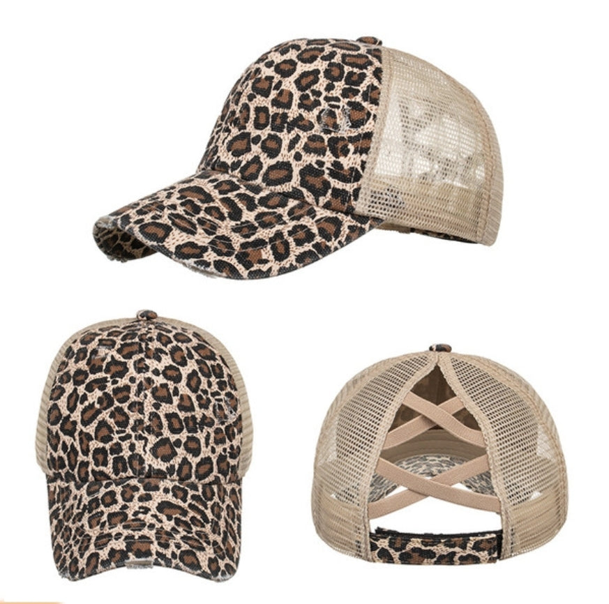 RTS Criss Cross Ponytail Vintage HATS, distressed vintage mesh trucker hats