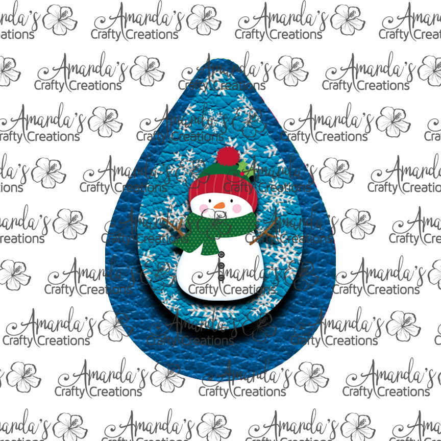 Snowman Teardrop Earring Sublimation Design, Hand drawn Teardrop Sublimation earring design, digital download, JPG, PNG