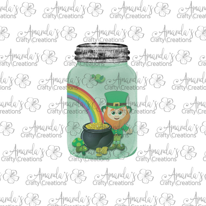 Leprechaun Mason Jar Earring Sublimation Design, Hand drawn Mason Jar Sublimation earring design, digital download, JPG, PNG