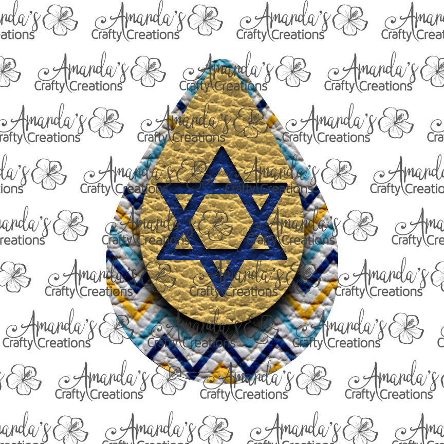 Star of David Teardrop Earring Sublimation Design, Hand drawn Teardrop Sublimation earring design, digital download, JPG, PNG