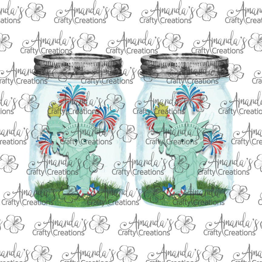 Statue of Liberty Fireworks Mason Jar Earring Sublimation Design, Hand drawn Mason Jar Sublimation earring design, digital download, JPG, PNG