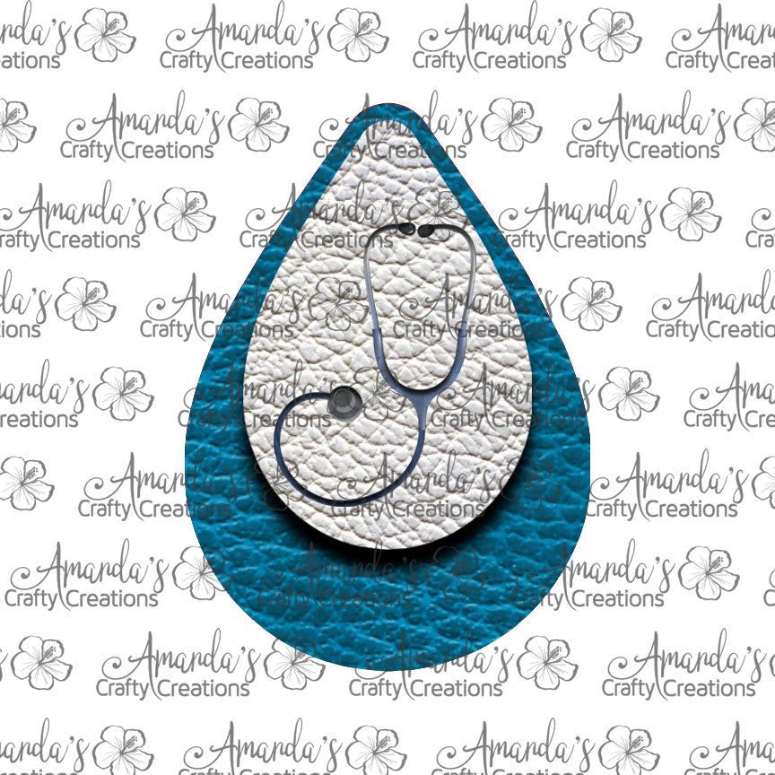 Stethoscope Teardrop Earring Sublimation Design, Hand drawn Teardrop Sublimation earring design, digital download, JPG, PNG