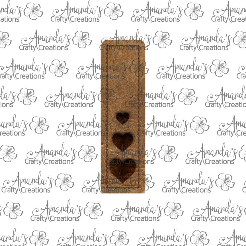 Medium Leather Stitched Triple Heart Bar Earring Sublimation Design, Hand drawn Bar Sublimation earring design, digital download, JPG, PNG