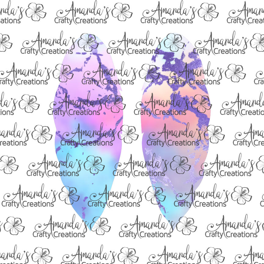 Sunset Purple Foil Feather Earring Sublimation Design, Hand drawn Feather Sublimation earring design, digital download, JPG, PNG
