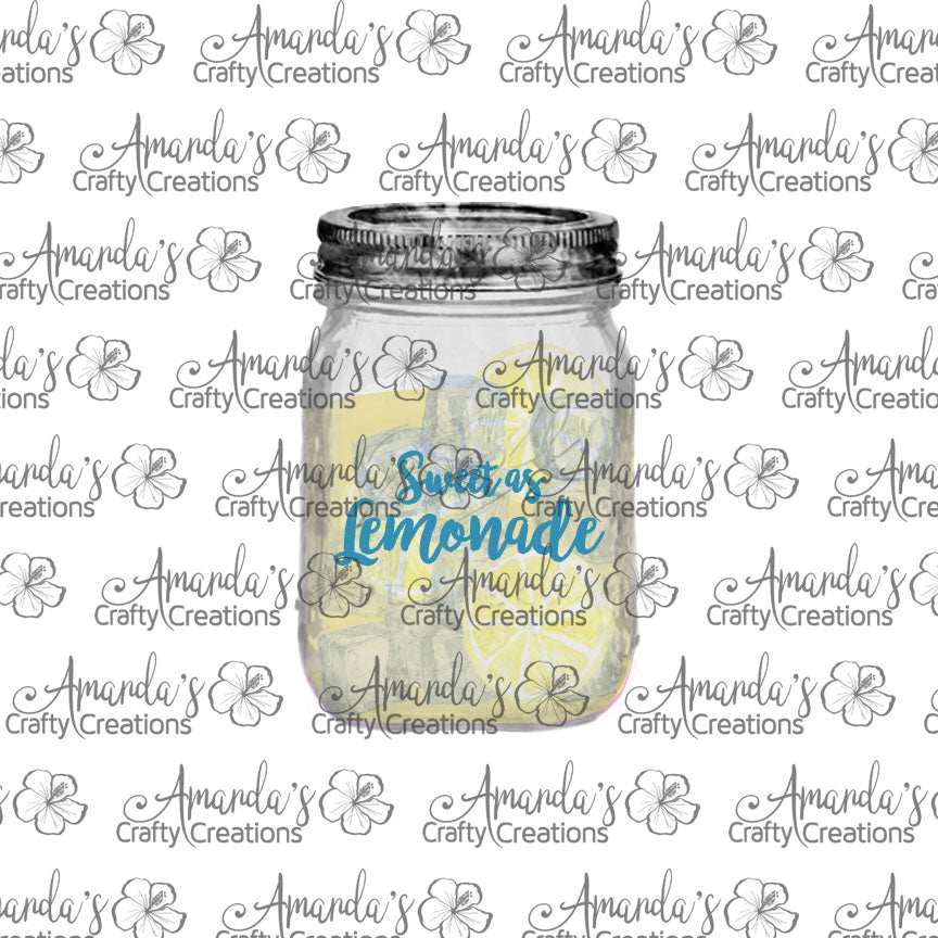 Sweet as Lemonade Mason Jar Earring Sublimation Design, Hand drawn Mason Jar Sublimation earring design, digital download, JPG, PNG