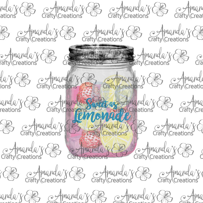 Sweet as Lemonade Strawberry Lemonade Mason Jar Earring Sublimation Design, Hand drawn Mason Jar Sublimation earring design, digital download, JPG, PNG