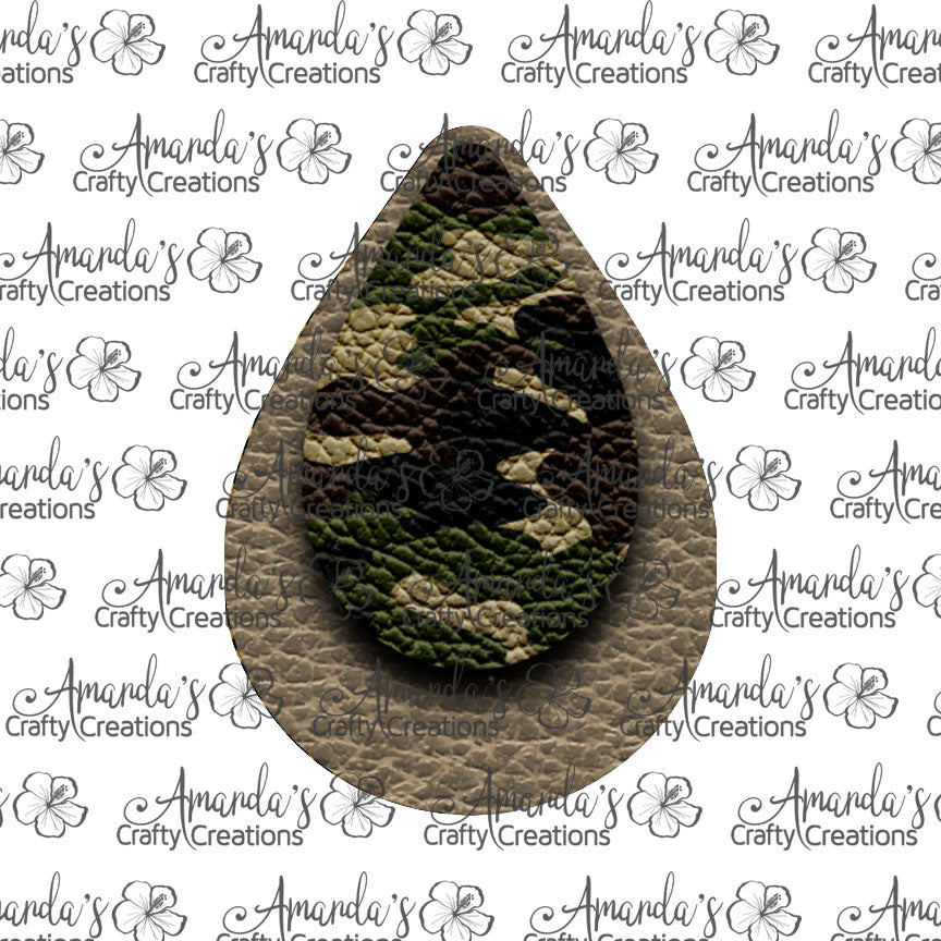Tan Camo Teardrop Earring Sublimation Design, Hand drawn Teardrop Sublimation earring design, digital download, JPG, PNG