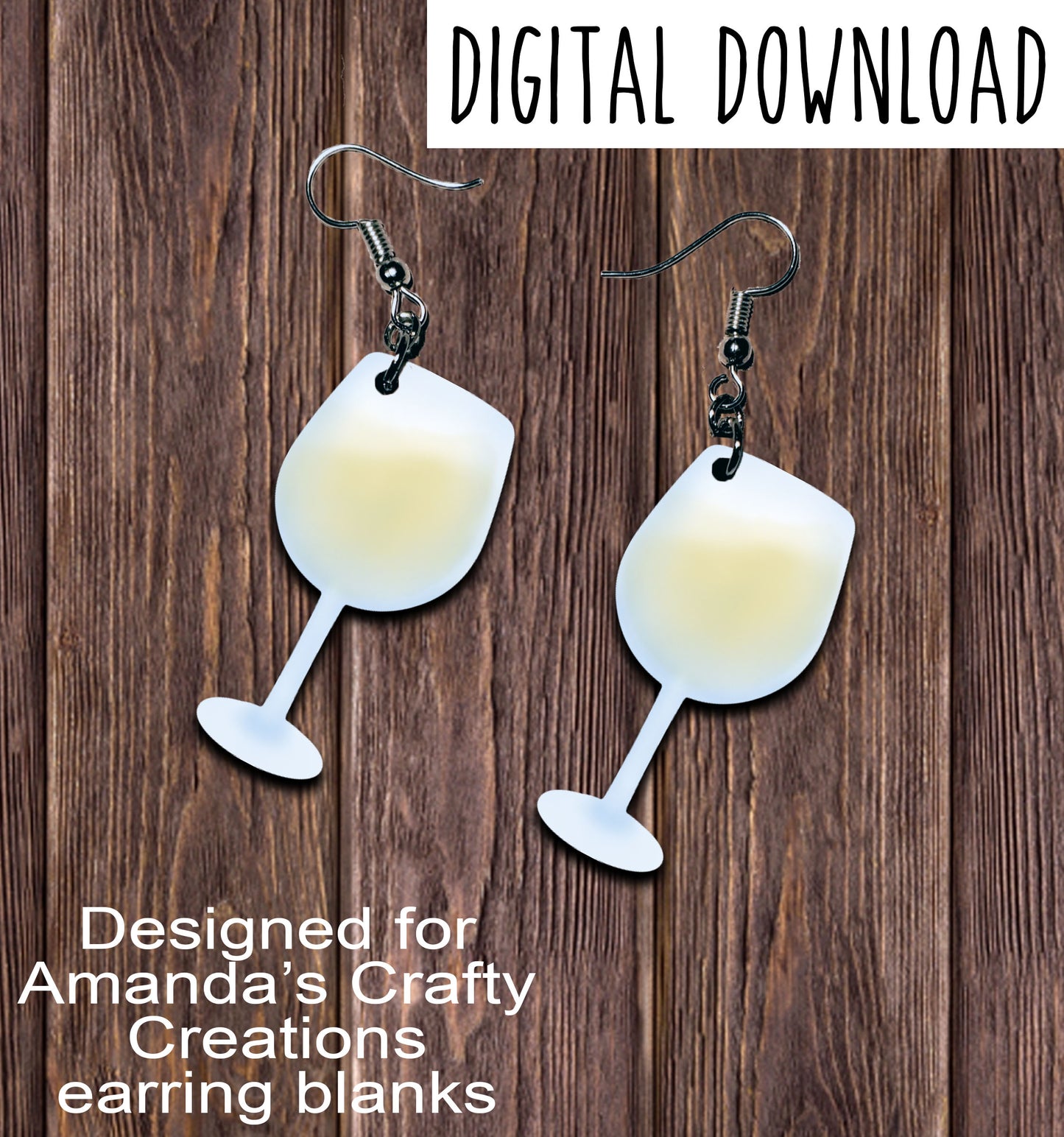 Tilted White Wine Glasses Earring Sublimation Design, Hand drawn Wine Glasses Sublimation earring design, digital download, JPG, PNG