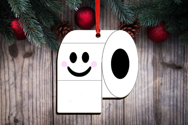 Set of 5 or 10 Toilet Paper ornament hardboard blanks, sublimation hardboard blank, SINGLE or DOUBLE-sided ornament sublimation blank