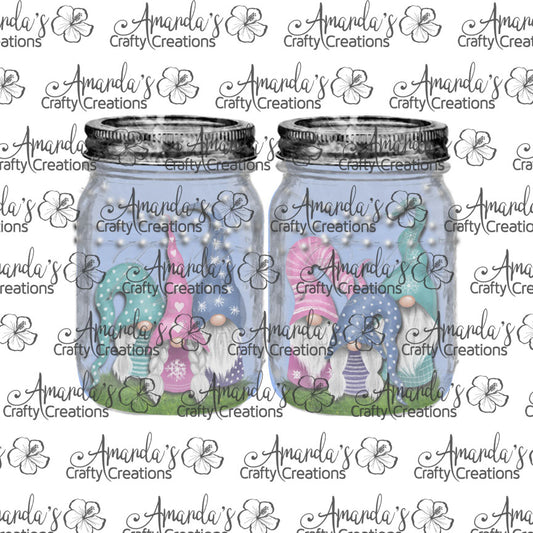 Triple Gnomes Fairy Lights Mason Jar Earring Sublimation Design, Hand drawn Mason Jar Sublimation earring design, digital download, JPG, PNG