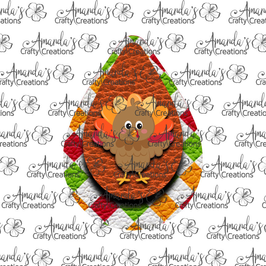 Turkey Teardrop Earring Sublimation Design, Hand drawn Teardrop Sublimation earring design, digital download, JPG, PNG