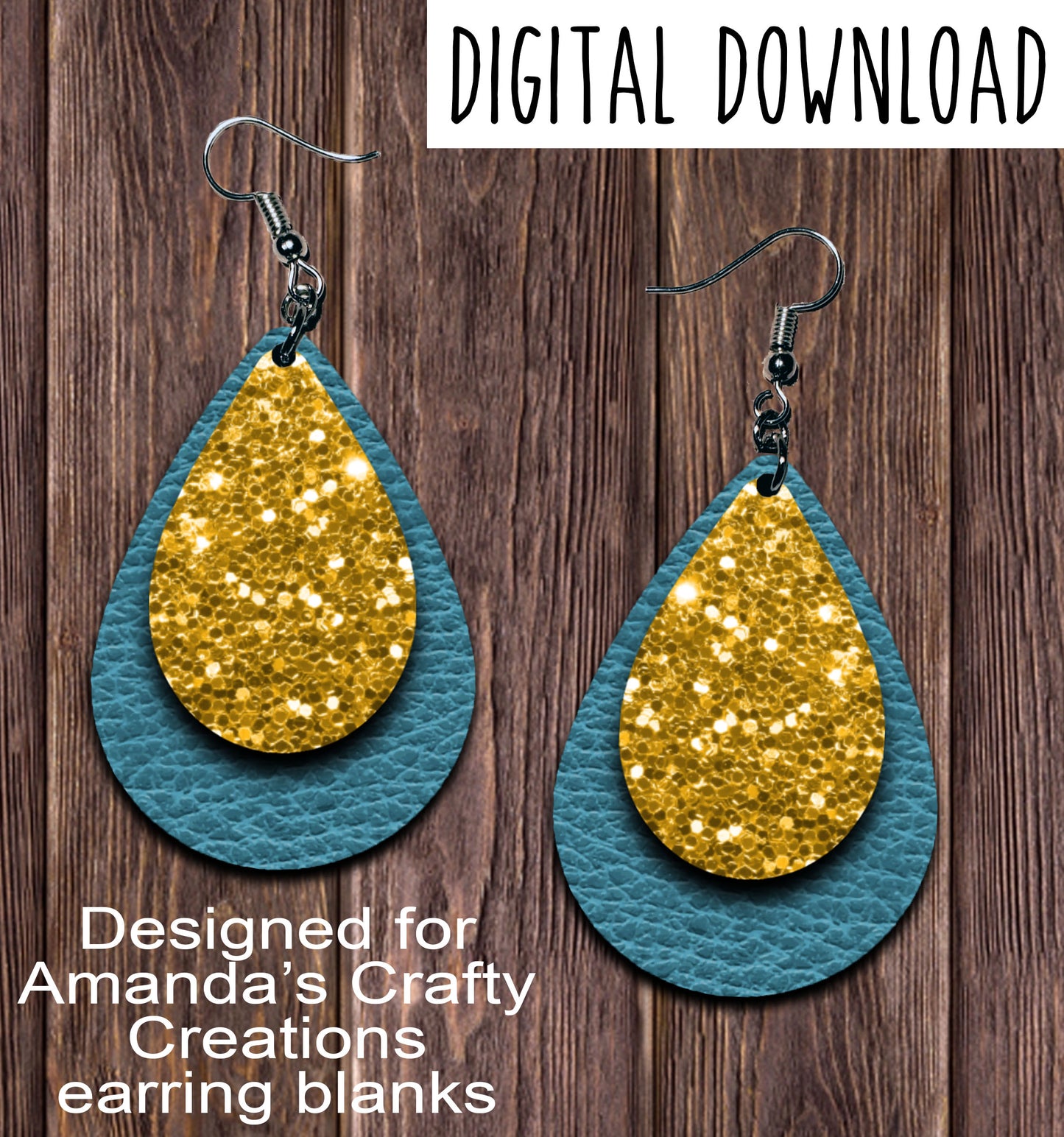Turquoise Gold Chunk Teardrop Earring Sublimation Design, Hand drawn Teardrop Sublimation earring design, digital download, JPG, PNG
