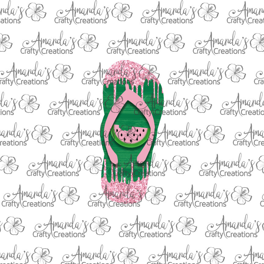 Watermelon Flip Flop Earring Sublimation Design, Hand drawn Flip Flop Sublimation earring design, digital download, JPG, PNG