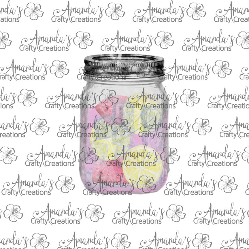 Watermelon Lemonade Mason Jar Earring Sublimation Design, Hand drawn Mason Jar Sublimation earring design, digital download, JPG, PNG