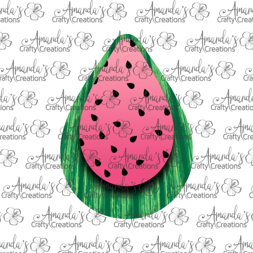 Watermelon Teardrop Earring Sublimation Design, Hand drawn Teardrop Sublimation earring design, digital download, JPG, PNG