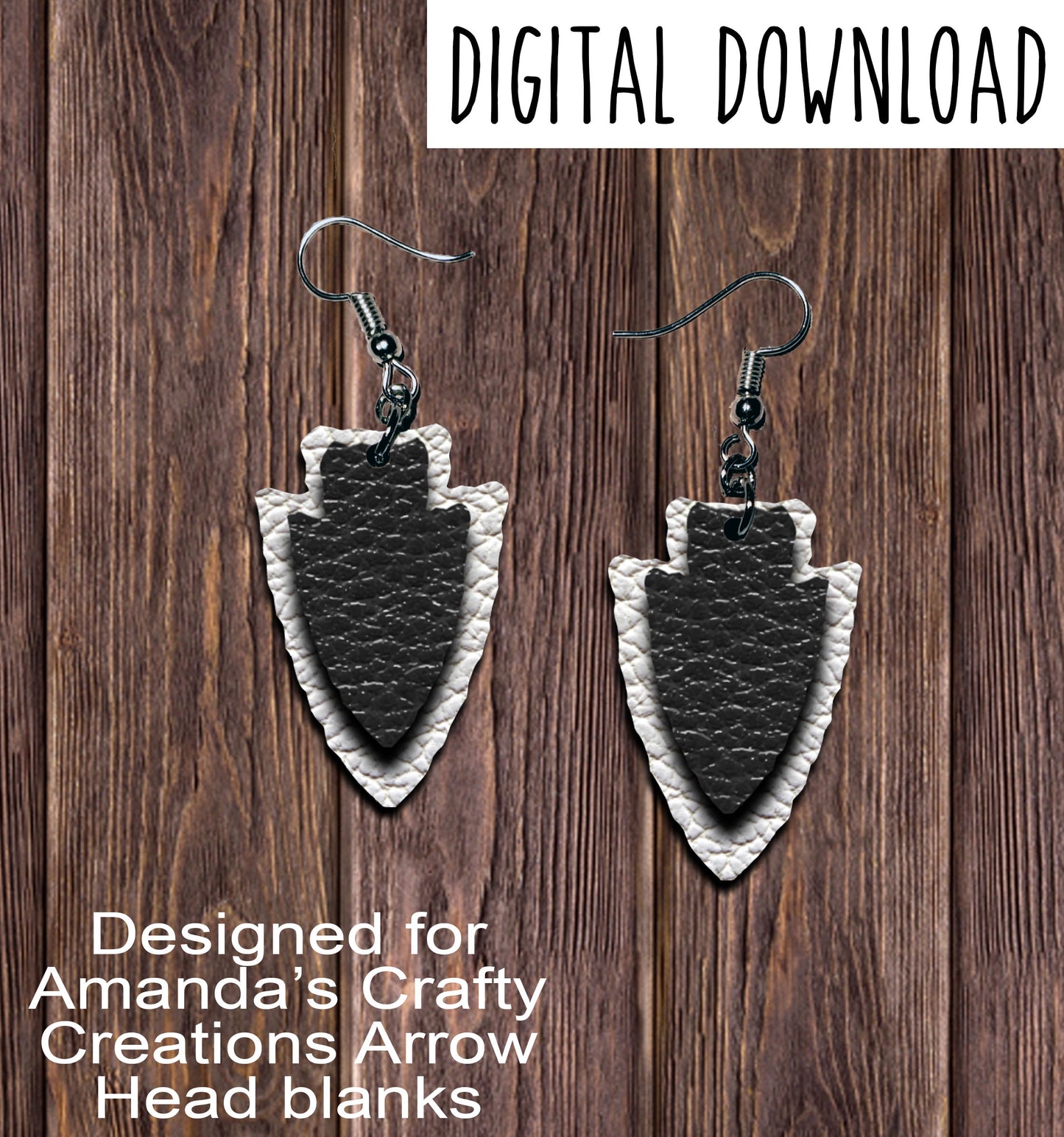 Black White Arrowhead Sublimation Earring Sublimation Design, Hand drawn Arrowhead Sublimation earring design, digital download, JPG, PNG