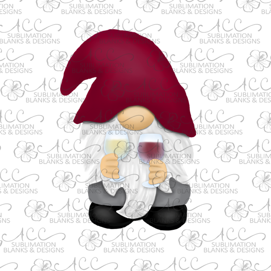 Both Red and White Wine Gnome Earring Sublimation Design, Hand drawn Gnome Sublimation earring design, digital download, JPG, PNG