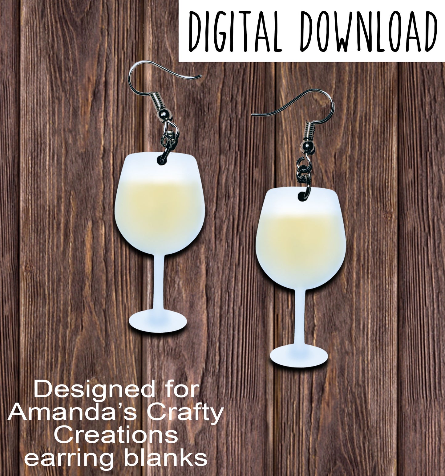 White Wine Glasses Earring Sublimation Design, Hand drawn Wine Glasses Sublimation earring design, digital download, JPG, PNG