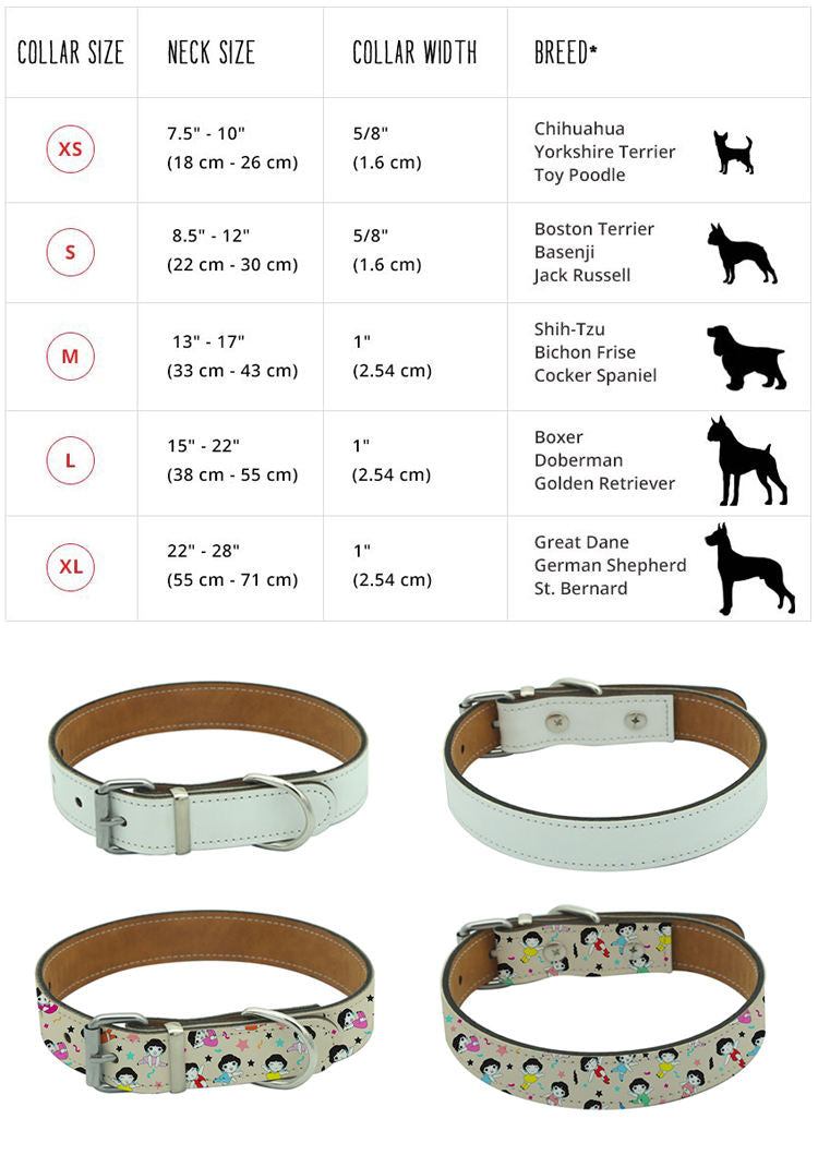 RTS Sublimation ready PU Leather PET COLLAR, dog collar