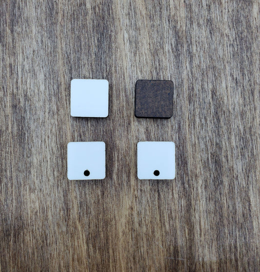 Sublimation hardboard blanks, 0.5 inch square sublimation blanks, half inch square stud earring blanks for sublimation, holes or without