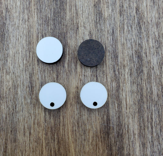 Sublimation hardboard blanks, 0.5 inch round sublimation blanks, half inch round stud earring blanks for sublimation, with or without holes