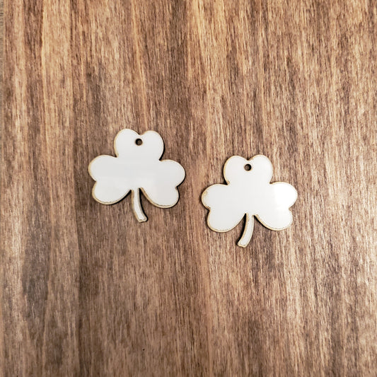 Sublimation hardboard blanks, shamrock earring sublimation blanks, SINGLE or DOUBLE-sided shamrock dangle earring shape blanks