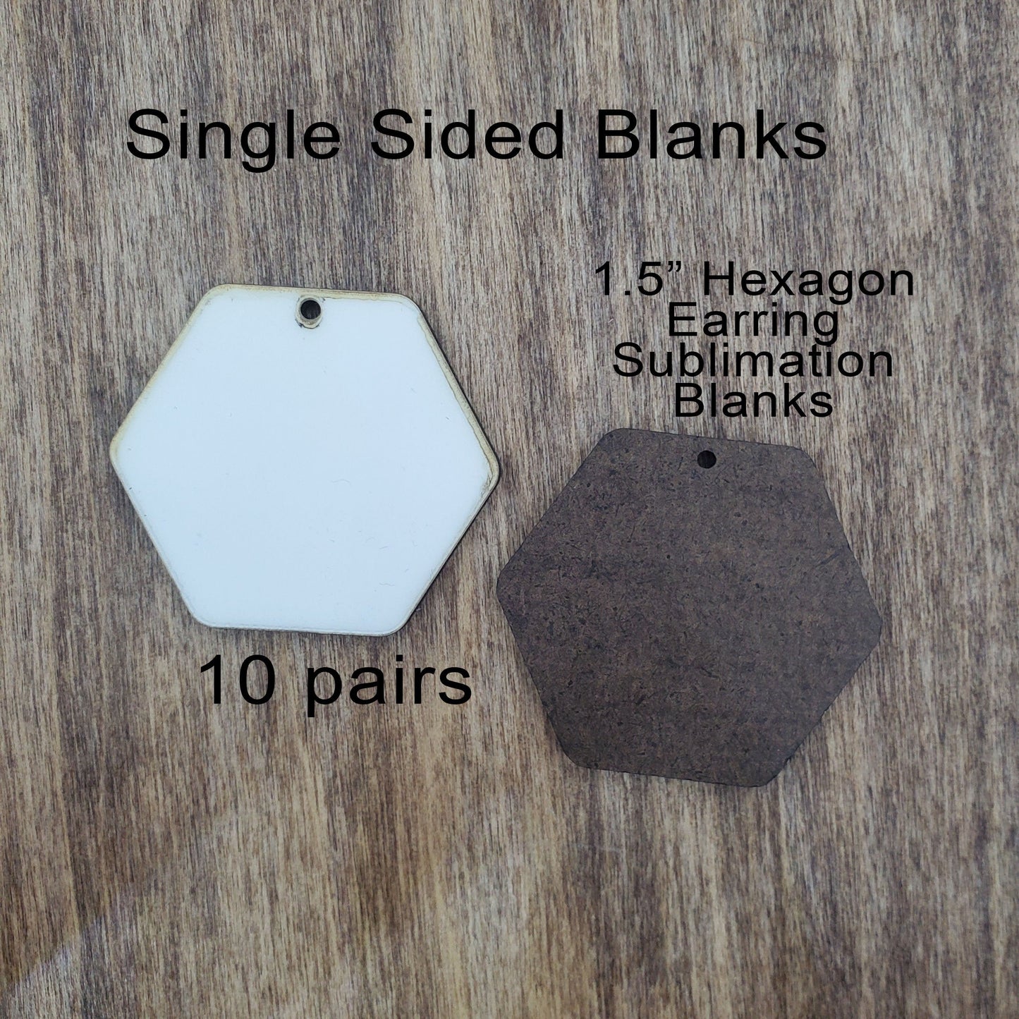 Sublimation hardboard blanks, Hexagon earring sublimation blanks, SINGLE-sided hexagon earring shape blanks for sublimation