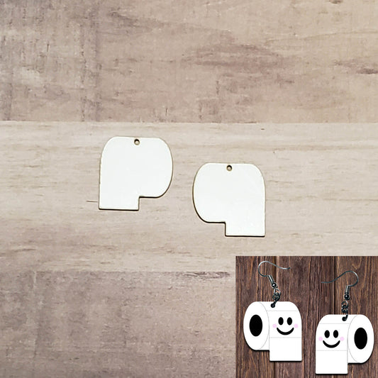Sublimation hardboard blanks, Toilet Paper earring sublimation blanks, SINGLE or DOUBLE-sided toilet paper earring blanks for sublimation