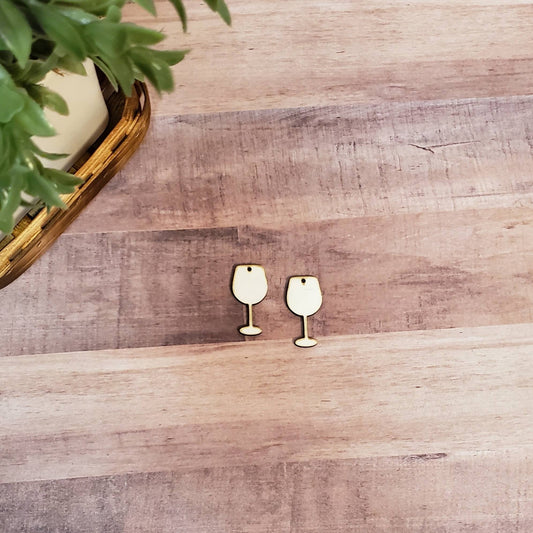 Sublimation hardboard blanks, wine glass earring sublimation blanks, SINGLE or DOUBLE-sided wine glass shape earring blanks for sublimation