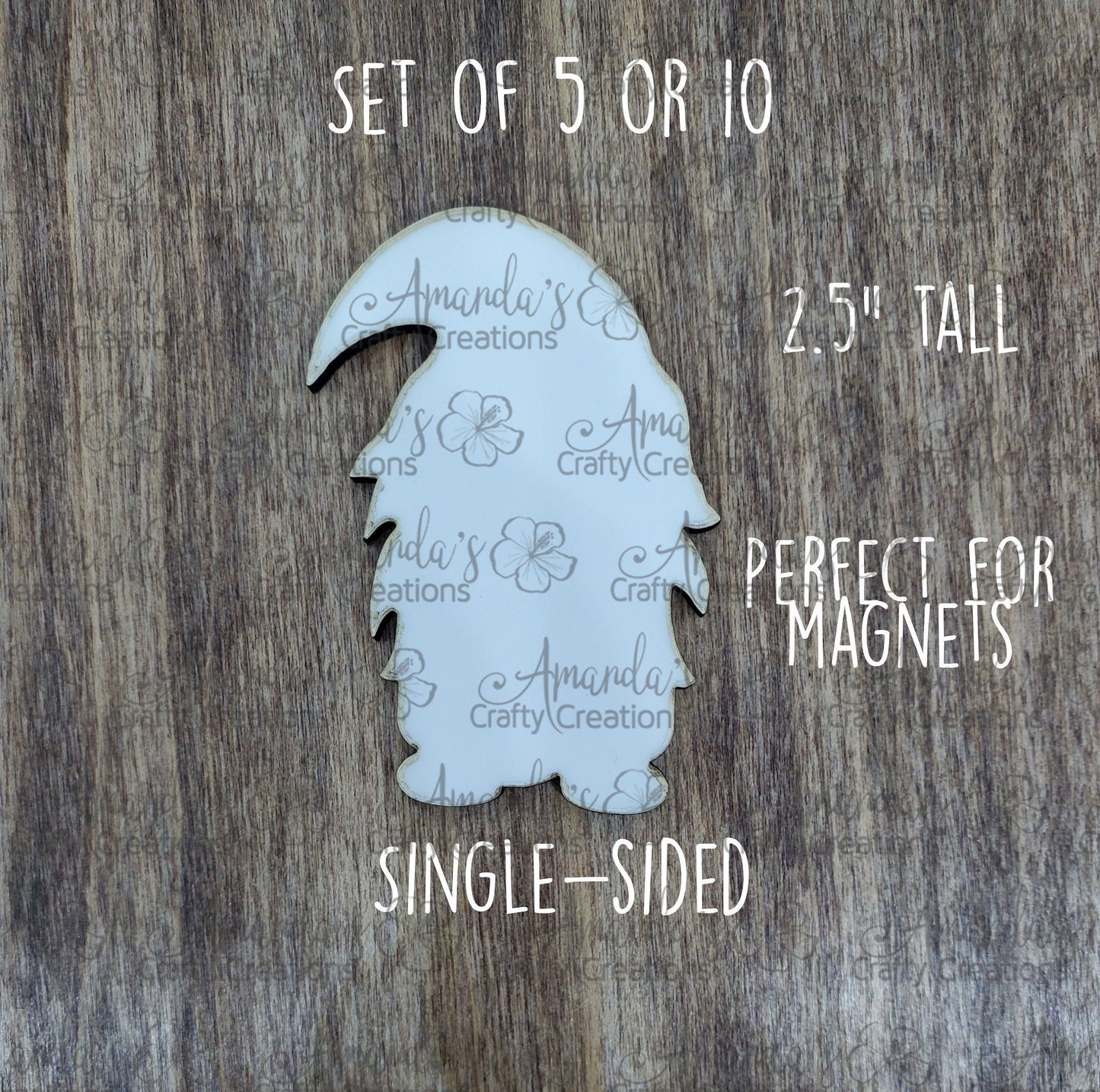 Set of 5 or 10 Sublimation gnome shaped hardboard blanks, 2.5" Gnome shaped sublimation hardboard blank, Gnome magnet sublimation blank