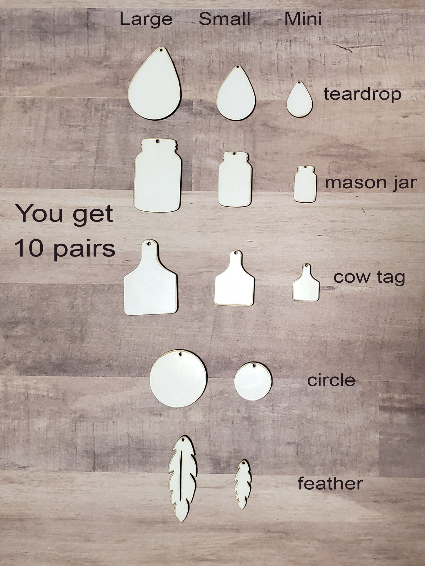 Sublimation hardboard blanks, mini earring sublimation shapes, mini sublimation shapes for earrings