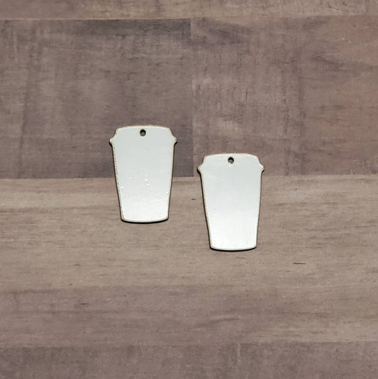Sublimation hardboard blanks, Coffee Cup earring sublimation blanks, SINGLE or DOUBLE-sided coffee cup earring shape blanks for sublimation