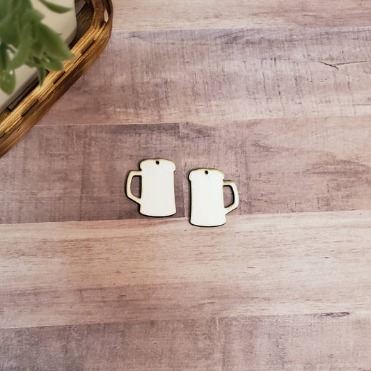 Sublimation hardboard blanks, beer mug glass earring sublimation blanks, SINGLE or DOUBLE-sided beer shape earring blanks for sublimation