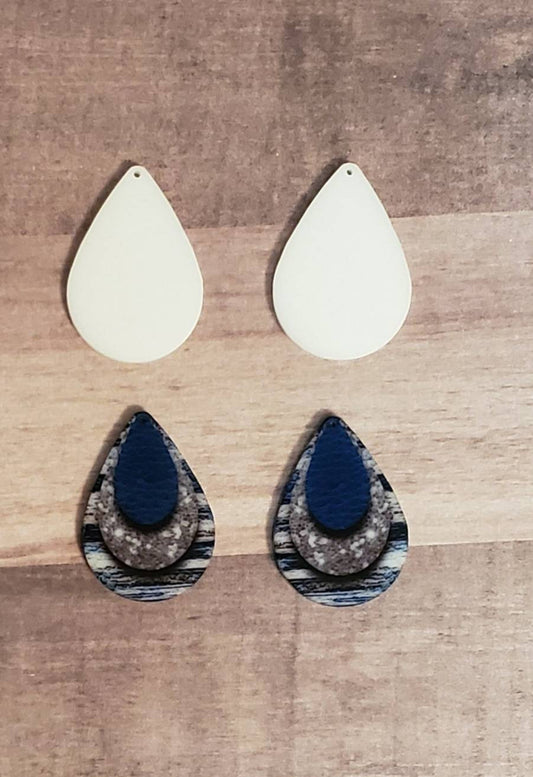 Laser-Cut Acrylic Teardrop Earring Blanks - Sublimation-Ready Teardrop Shapes in Mini, Small, and Large Sizes