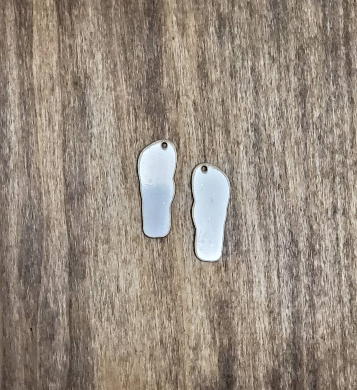 Sublimation hardboard blanks, flip flop earring sublimation blanks, SINGLE or DOUBLE-sided sandal earring blanks for sublimation